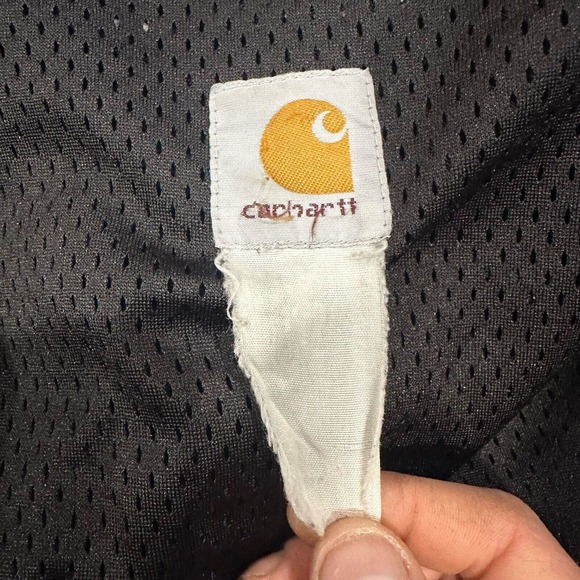 Vintage Carhartt Men 2XL Blue Anorak Rain Jacket Coat Mesh Lined Workwear - Picture 12 of 15